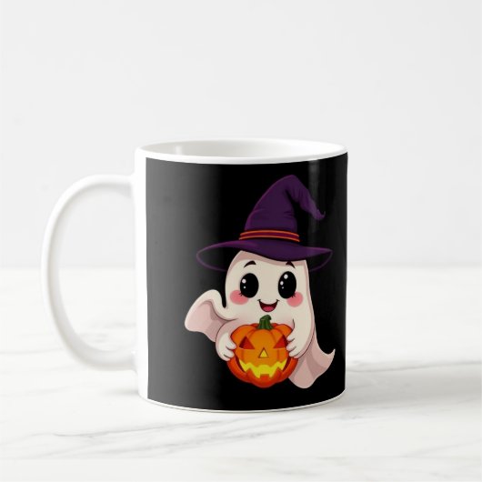 ハロウィーンの幽霊パンプキンマグ コーヒーマグカップ (左)