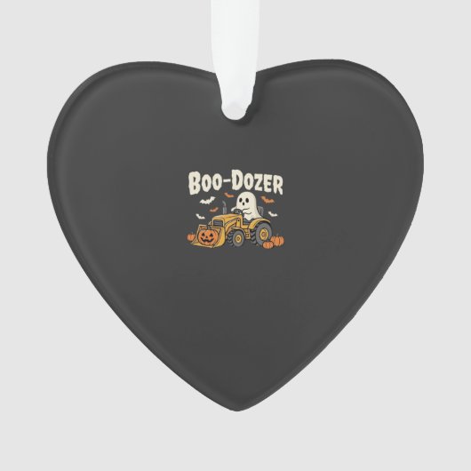 ハロウィーンの幽霊ブルドーザーデザイン Boo-Dozer_1 オーナメント (正面)