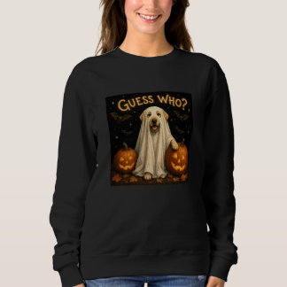 ハロウィーンの幽霊ラブラドール犬デザイン Guess Who? スウェットシャツ