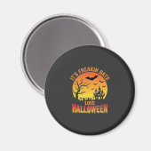 ハロウィーンの幽霊城のデザインがコウモリ好き マグネット (正面/裏面)