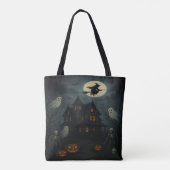 ハロウィーンの幽霊屋敷トートバッグ トートバッグ (裏面)