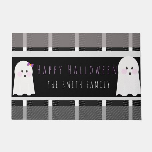 ハロウィーンの幽霊柄の玄関マット ドアマット (正面)