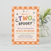 ハロウィーンの幽霊2体 2歳の誕生日招待状 招待状 (スタンド正面)