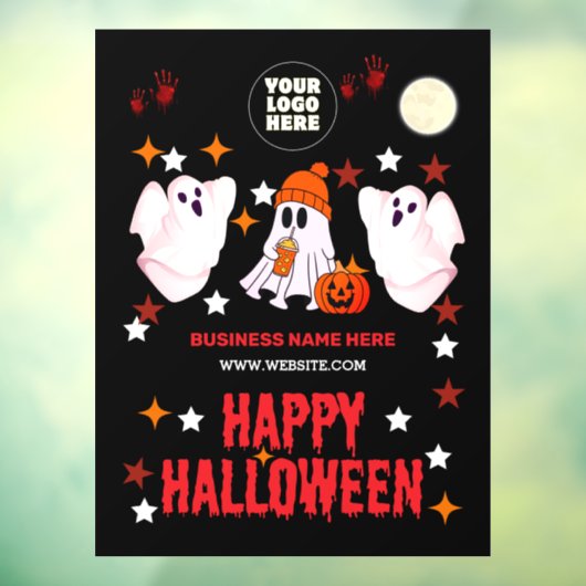 ハロウィーンの幽霊 かわいい オカルトな装飾をカスタマイズ ウィンドウサイン (シート3)