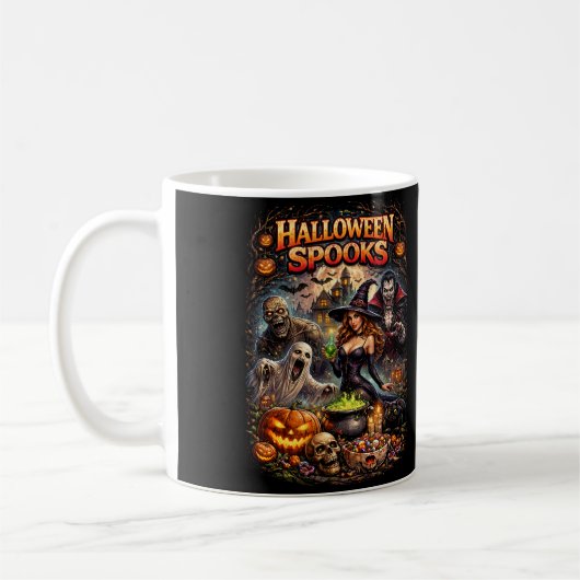 ハロウィーンの幽霊 コーヒーマグカップ (左)