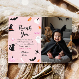 ハロウィーンの幽霊 スプーキーな誕生日パーティーの写真 サンキューカード