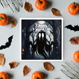 ハロウィーンの幽霊 怖い森の仮装パーティー スタンダードカクテルナプキン