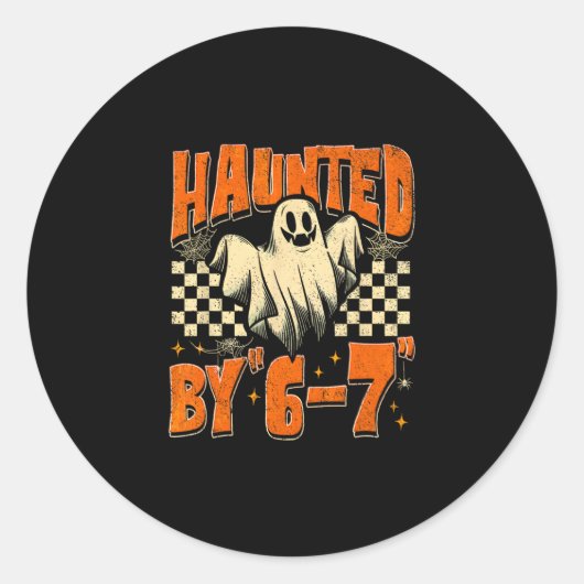 ハロウィーンの幽霊 67 シックス セブン ミーム 1 (10) ラウンドシール (正面)