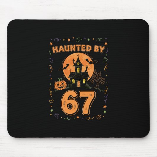ハロウィーンの幽霊 67 シックス セブン ミーム 1 (12)  マウスパッド (正面)