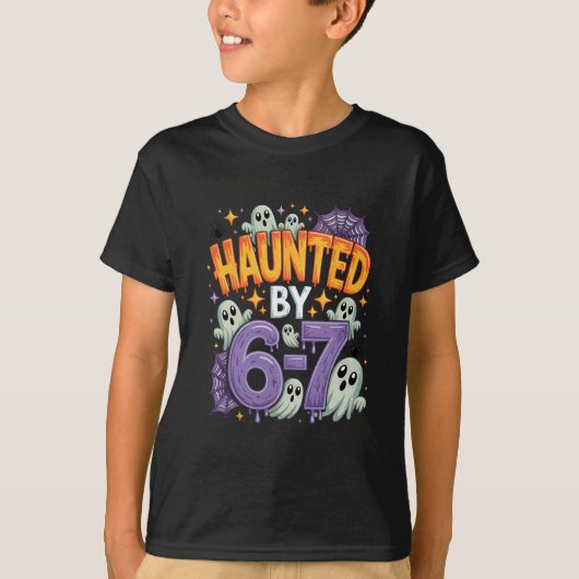 ハロウィーンの幽霊 67 シックス セブン ミーム 1 (25) Tシャツ (正面)