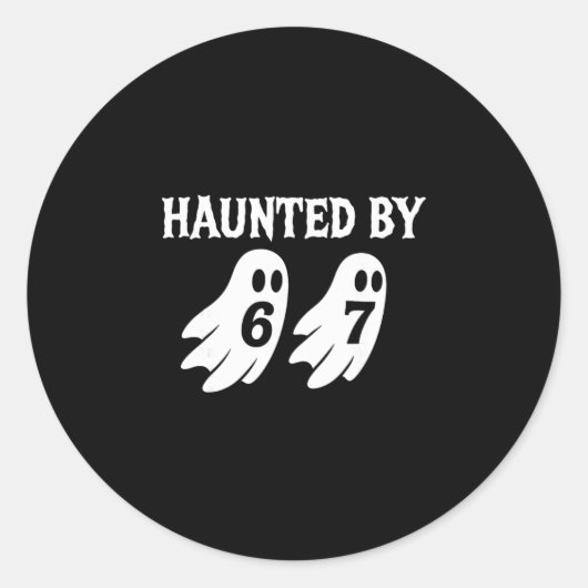 ハロウィーンの幽霊 67 ナンバー67 6 7 ミーム ラウンドシール (正面)