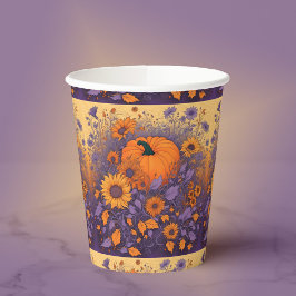 ハロウィーンの庭で 紙コップ