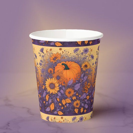 ハロウィーンの庭で 紙コップ