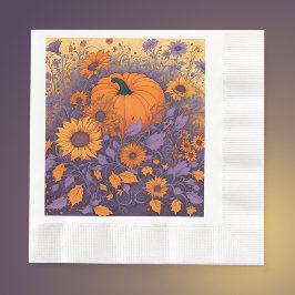 ハロウィーンの庭で 縁ありランチョンナプキン