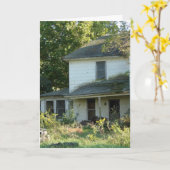 ハロウィーンの廃墟の家 カード (黄色い花)