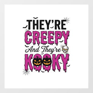 ハロウィーンの引用 クリーピー クーキー スプーキー ビンテージ_1 ウィンドウサイン