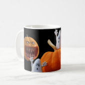ハロウィーンの怖いおばけ コーヒーマグカップ (正面左)
