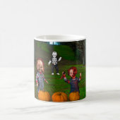 ハロウィーンの怖いおばけ コーヒーマグカップ (中央)