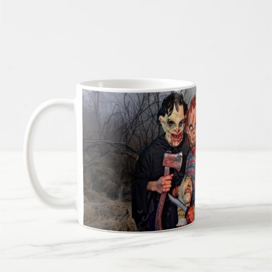 ハロウィーンの怖いおばけ コーヒーマグカップ (左)