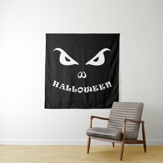 ハロウィーンの怖いお化けの顔 タペストリー (インサイチュ)