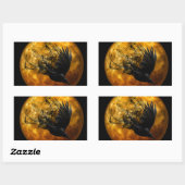 ハロウィーンの怖いシーン13飛行中のレイヴン 長方形シール (シート)