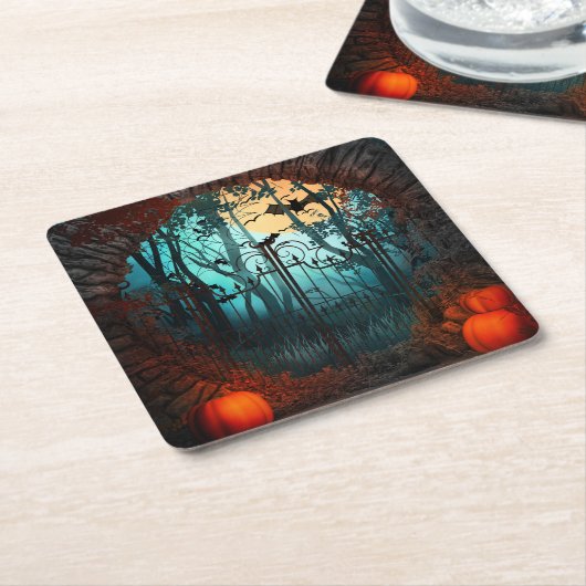 ハロウィーンの怖いシーン2 – ゲート スクエアペーパーコースター (アングル)