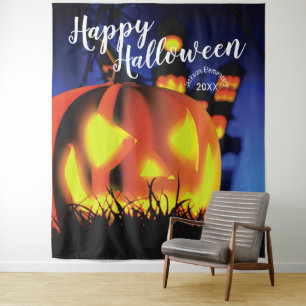ハロウィーンの怖いシーン パーティーの背景 タペストリー