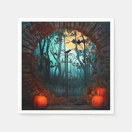 ハロウィーンの怖いシーン(2) スタンダードカクテルナプキン (正面)