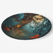 ハロウィーンの怖いシーン(3)両方のサイズ ペーパープレート (アングル)