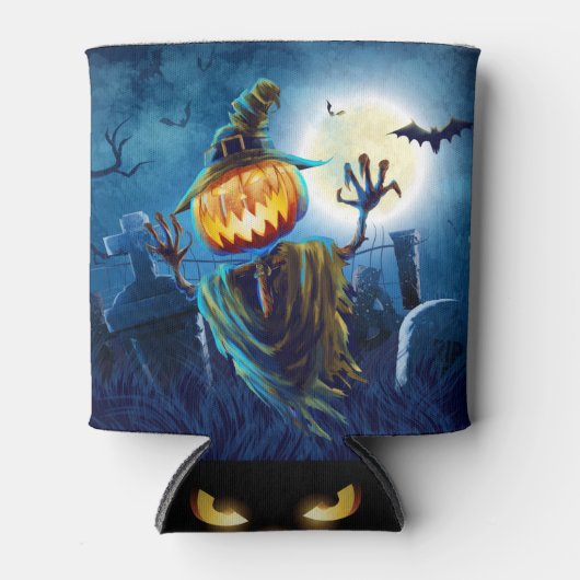 ハロウィーンの怖いシーン(5)カボチャ 缶クーラー (正面)