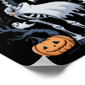 ハロウィーンの怖いスケルトンキリン幽霊 ポスター (角)