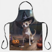 ハロウィーンの怖いチワワとカボチャ エプロン (正面)