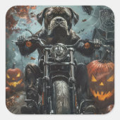 ハロウィーンの怖いバイクに乗ったカネコルソ スクエアシール (正面)