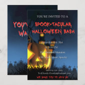 ハロウィーンの怖いパーティー招待状カード 招待状 (正面/裏面)