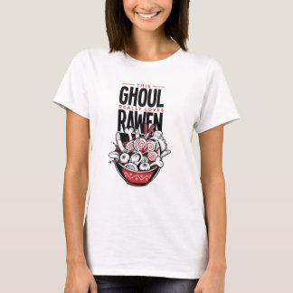 ハロウィーンの怖いラーメンTシャツ Tシャツ