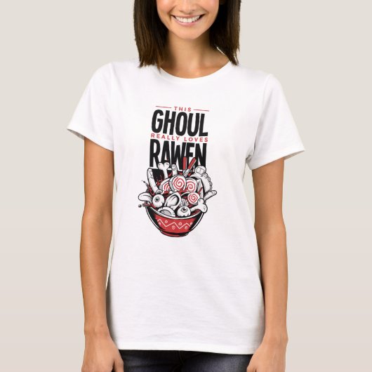 ハロウィーンの怖いラーメンTシャツ Tシャツ (正面)