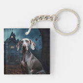 ハロウィーンの怖いヴァイマラナー キーホルダー (裏面)