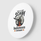 ハロウィーンの怖い仮装 幽霊の家のベクター デザイン ラージ壁時計 (傾斜)