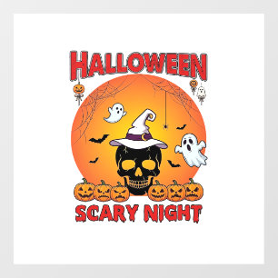 ハロウィーンの怖い夜のドクロ魔女の帽子カボチャ幽霊 ウィンドウサイン
