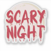 ハロウィーンの怖い夜の滴るステッカー シール (正面)