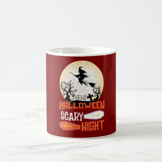 ハロウィーンの怖い夜の魔女コーヒーマグ コーヒーマグカップ (中央)