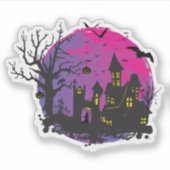 ハロウィーンの怖い家のステッカー シール (正面)