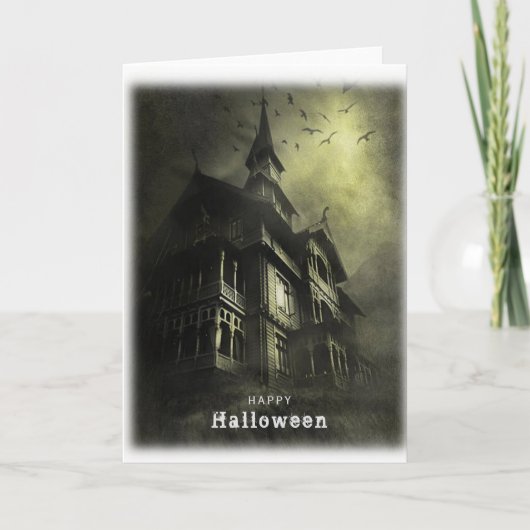 ハロウィーンの怖い家 カード (正面)