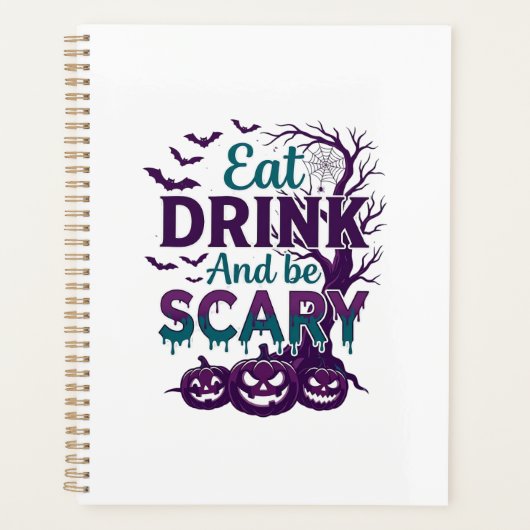 ハロウィーンの怖い木のかぼちゃで食べたり飲んだり プランナー手帳 (正面)