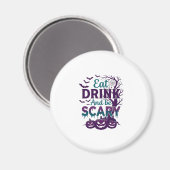 ハロウィーンの怖い木のかぼちゃで食べたり飲んだり マグネット (正面/裏面)