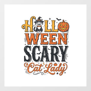 ハロウィーンの怖い猫のレディヴィンテージキャットTシャツデザイン ウィンドウサイン