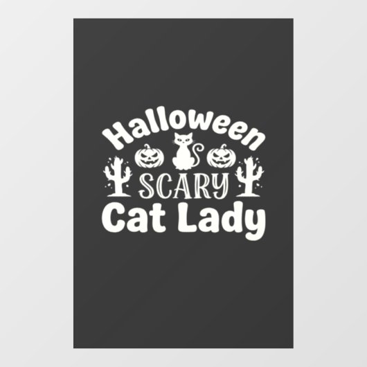 ハロウィーンの怖い猫の女性_1 ウィンドウサイン (シート)