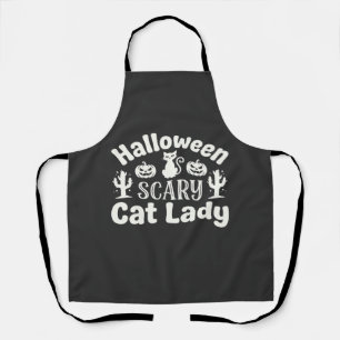 ハロウィーンの怖い猫の女性_1 エプロン
