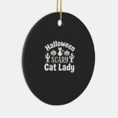 ハロウィーンの怖い猫の女性_1 セラミックオーナメント (右)