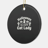 ハロウィーンの怖い猫の女性_1 セラミックオーナメント (左)